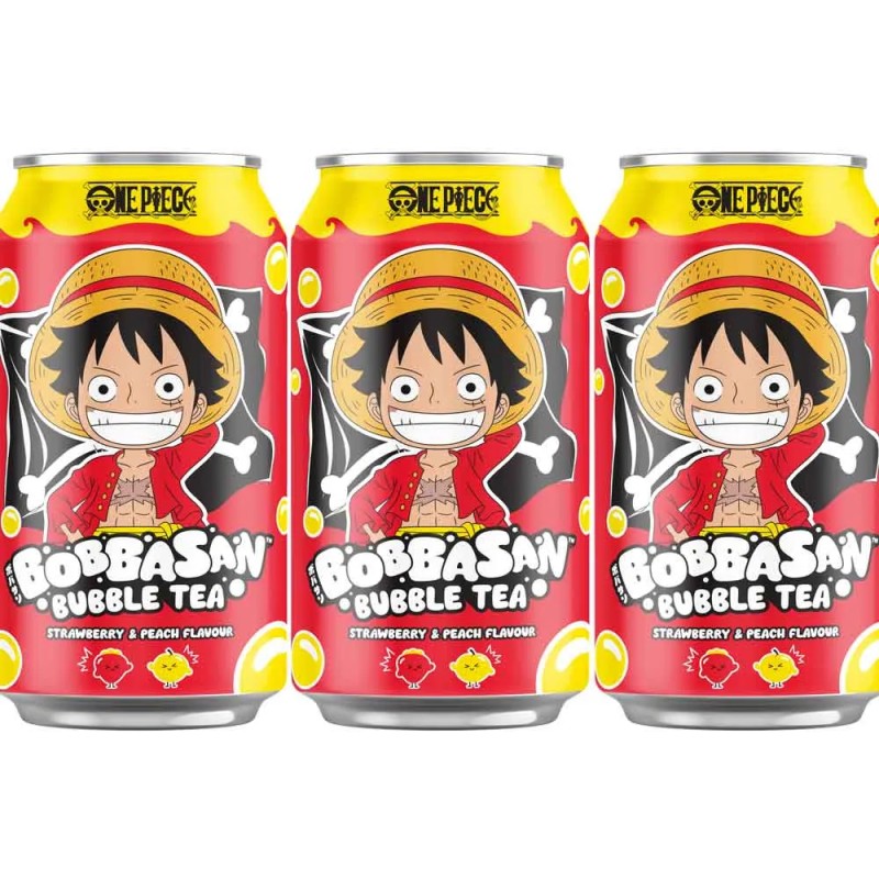3 botes de ultra ice tea Sabor Fresa y melocotón Luffy One piece 33 ml cada uno 3 botes de ultra ice tea Sabor Fresa y melocotón Luffy One piece 33 ml cada uno