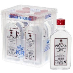 Mini cajón Anís seco Cazalla 100 pecados 8 botellas de 50ml KRDrinks