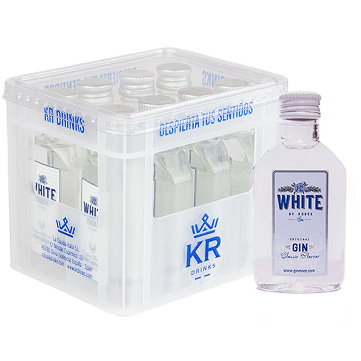 Mini cajón Gin White 8 botellas de 50ml KRDrinks