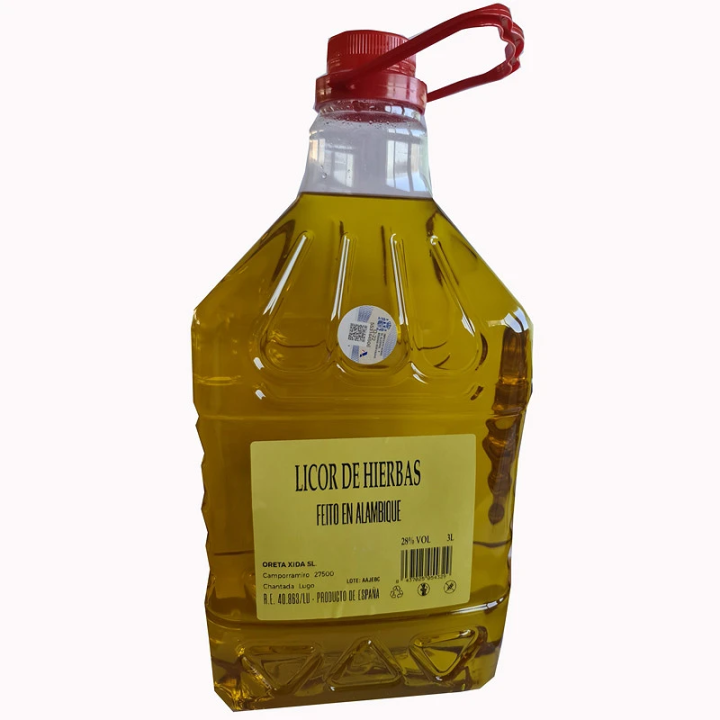 Licor de Hierbas 3 litros  hecho en alambique de la marca Peliqueiro